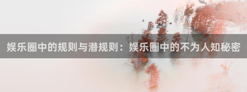 天辰娱乐账号注册：娱乐圈中的规则与潜规则：娱乐圈中的不为人知秘密