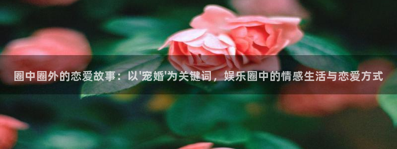 天辰娱乐体育4：圈中圈外的恋爱故事：以\'宠婚\'为关键词，娱乐圈中的情感生活与